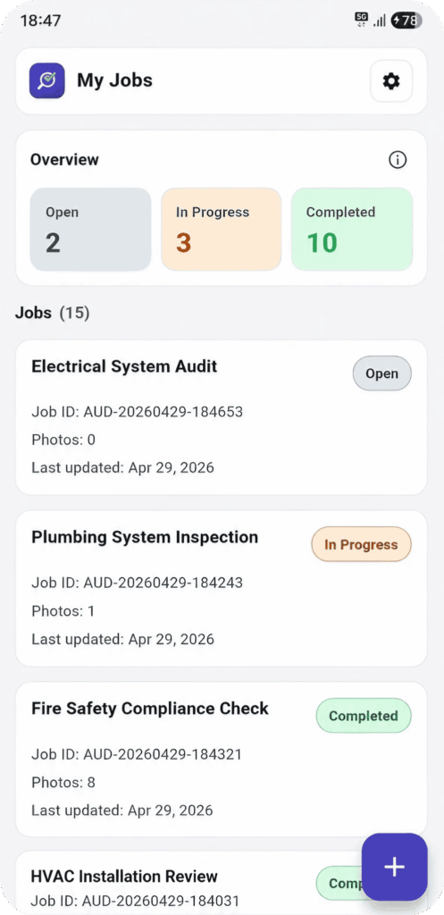 job list screen fixed